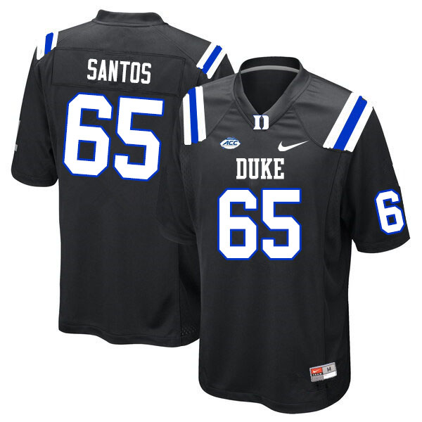 Men #65 Julian Santos Duke Blue Devils College Football Jerseys Sale-Black - Click Image to Close